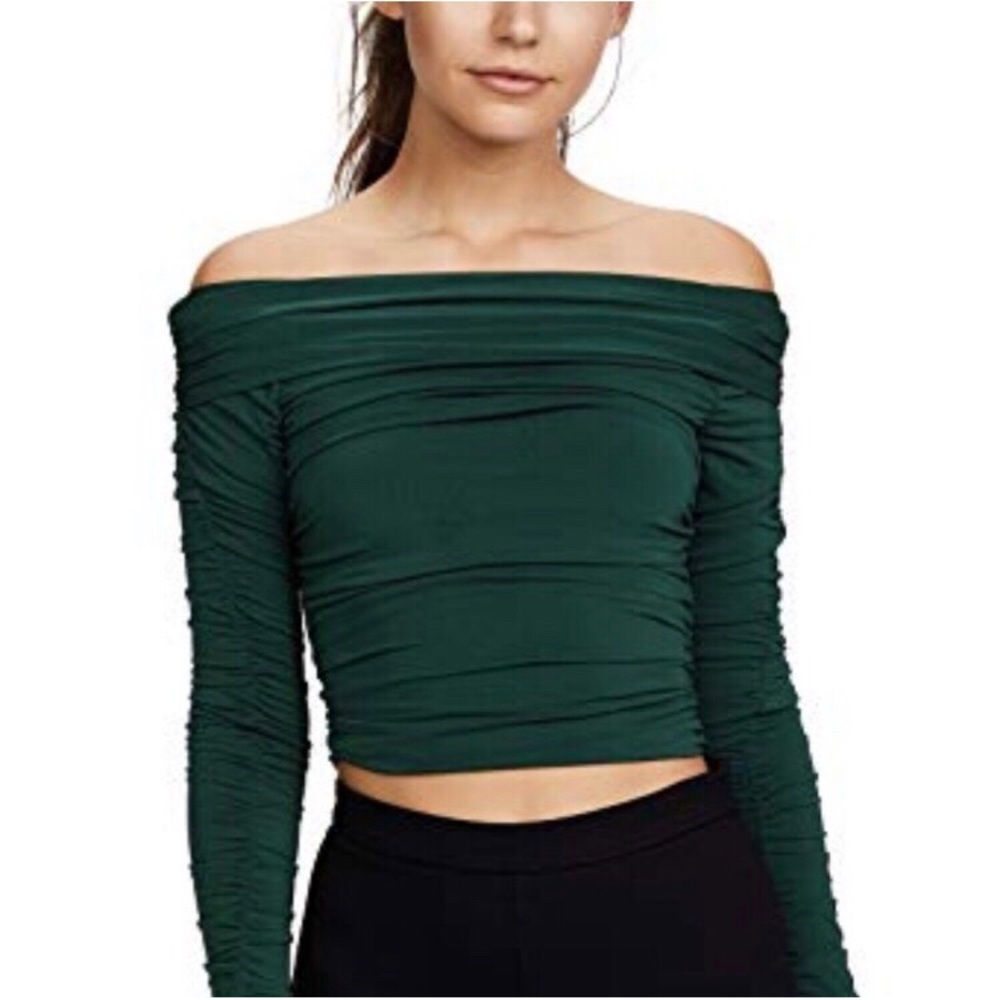 Elizabeth and James Ruched Off-the-Shoulder Top